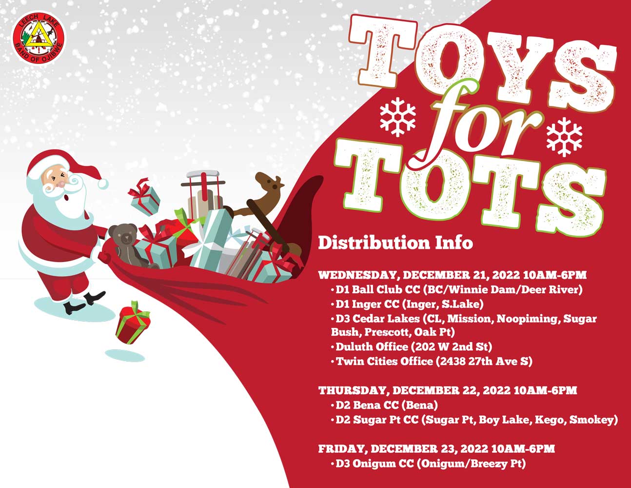 Toys For Tots Distribution Leech Lake