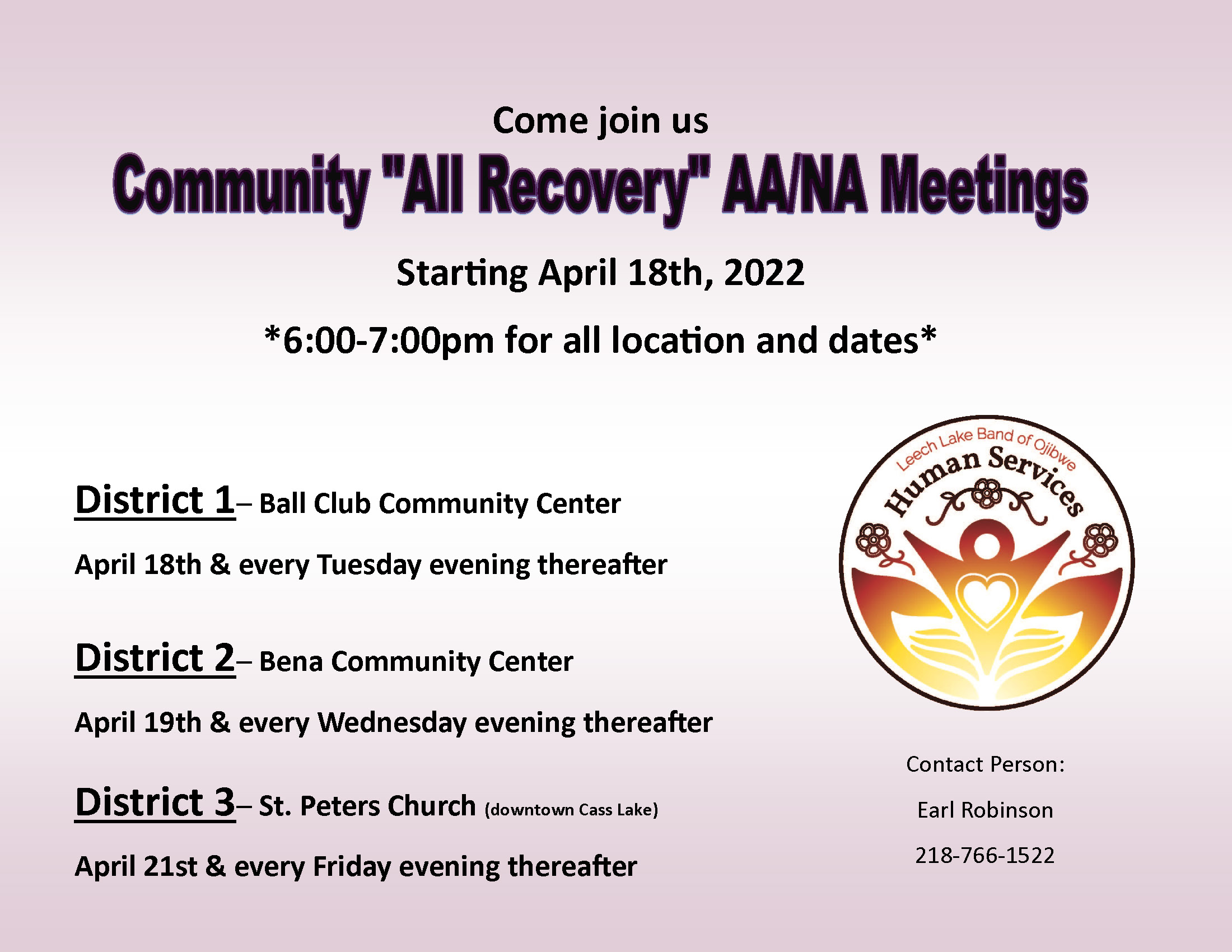 AANA Meetings Flyer Leech Lake News