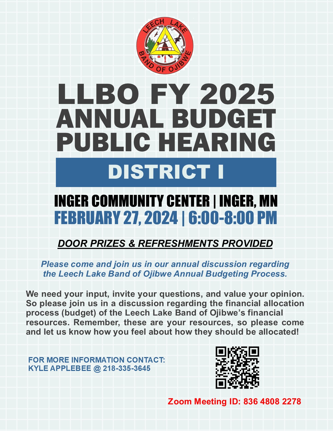 FY 2025 Budget Hearing District 1 SB Leech Lake News