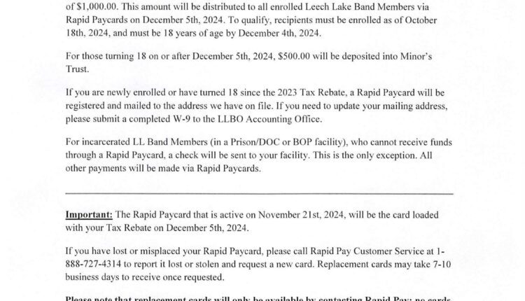 2024 Tax Rebate Information